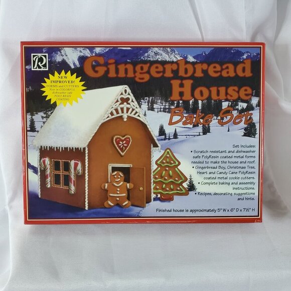 Gingerbread House Bake Set 2005 Christmas Holiday Season House, Tree, Boy - Picture 1 of 5